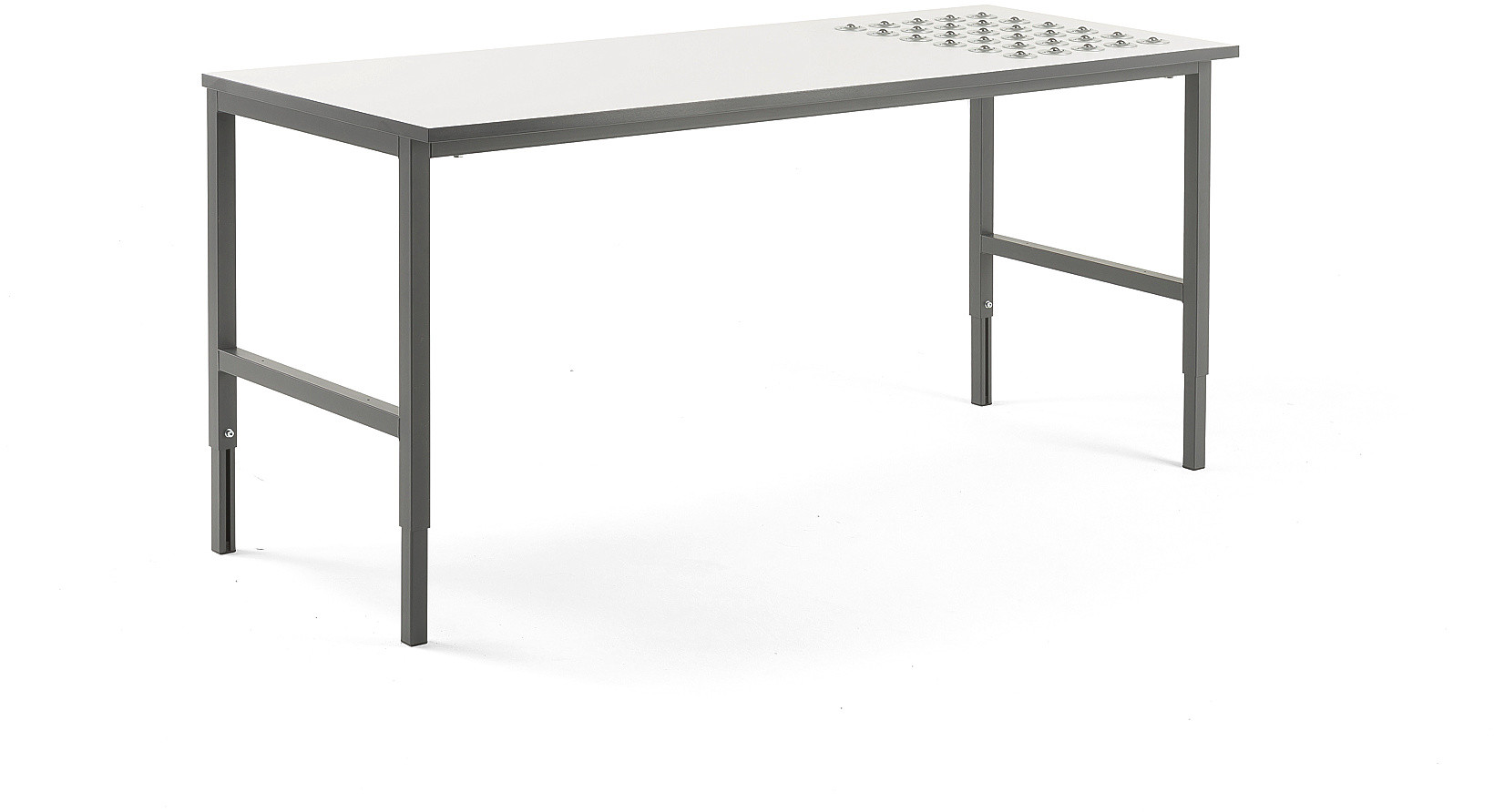 AJ Stół roboczy na kółkach 2000x750 mm biały blat szara rama 202049