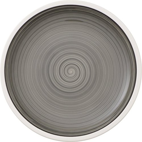 Villeroy Boch Manufacture Gris, naczynia do malowany ręcznie wykonany z wysokiej jakości Premium Szary, talerz śniadaniowy 22 cm, porcelana, biała, 22 x 22 x 3 cm 10-4231-2640