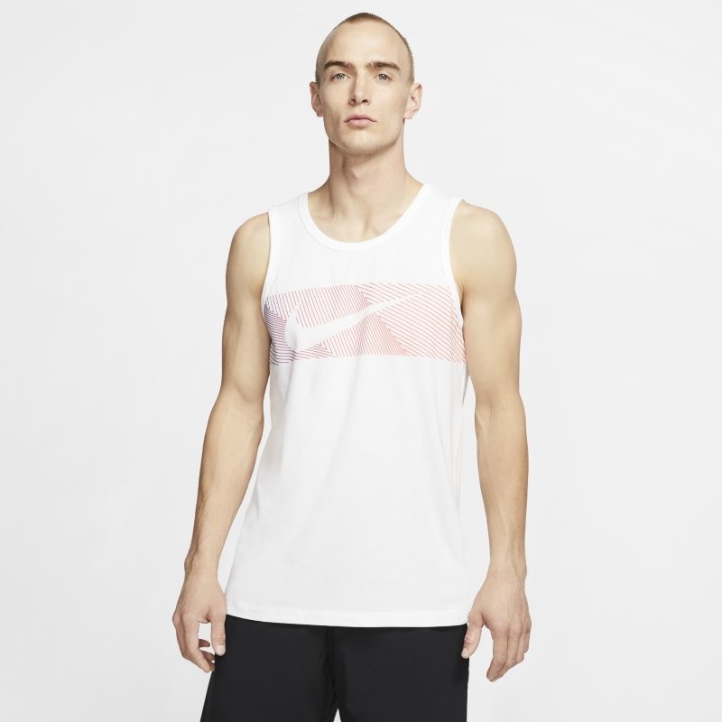 Nike Męska koszulka treningowa bez rękawów Dri-FIT - Biel CT6452-100