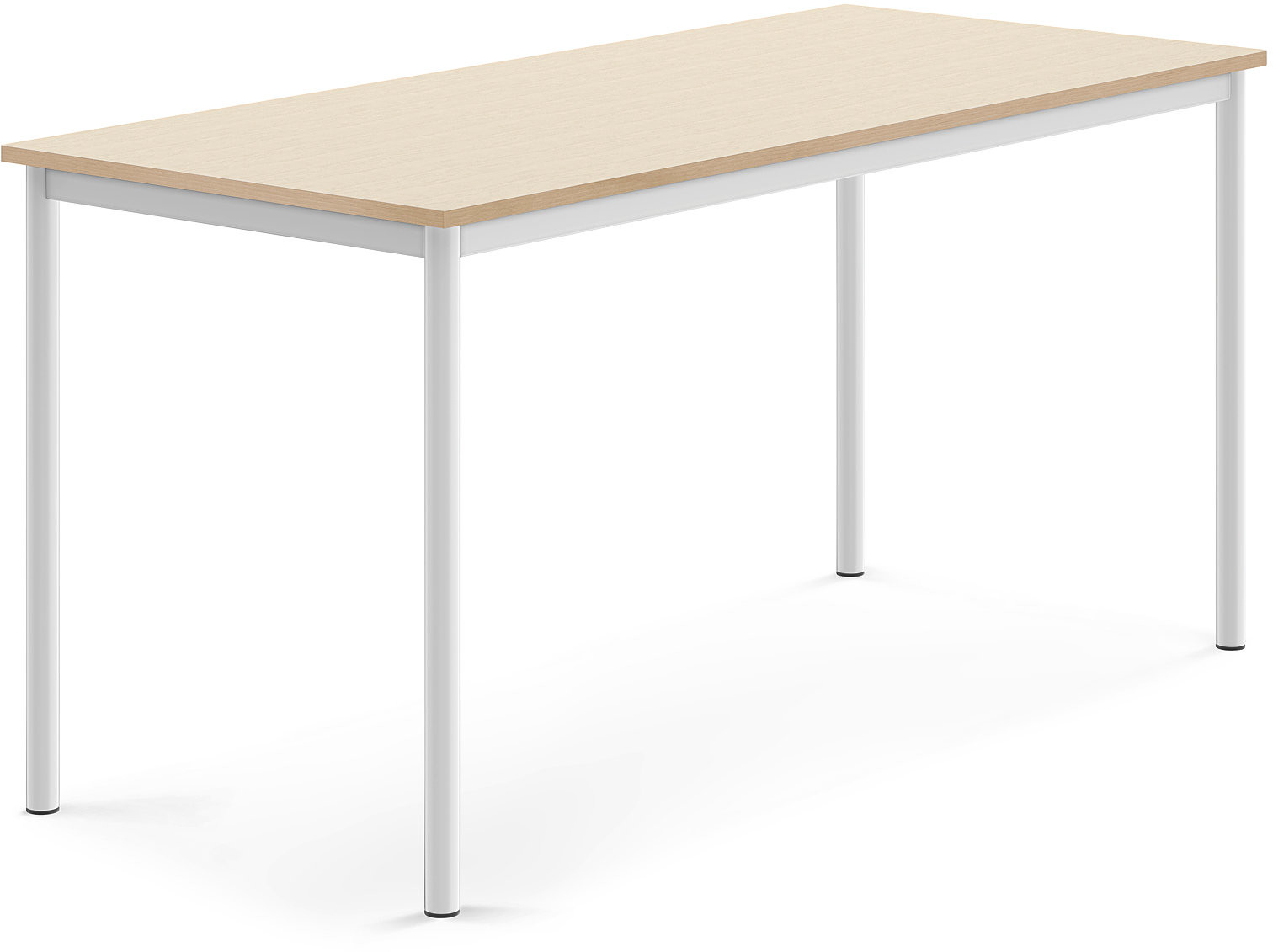 AJ Produkty Biurko BORS, 1600x700x760 mm, brzoza laminat, biały