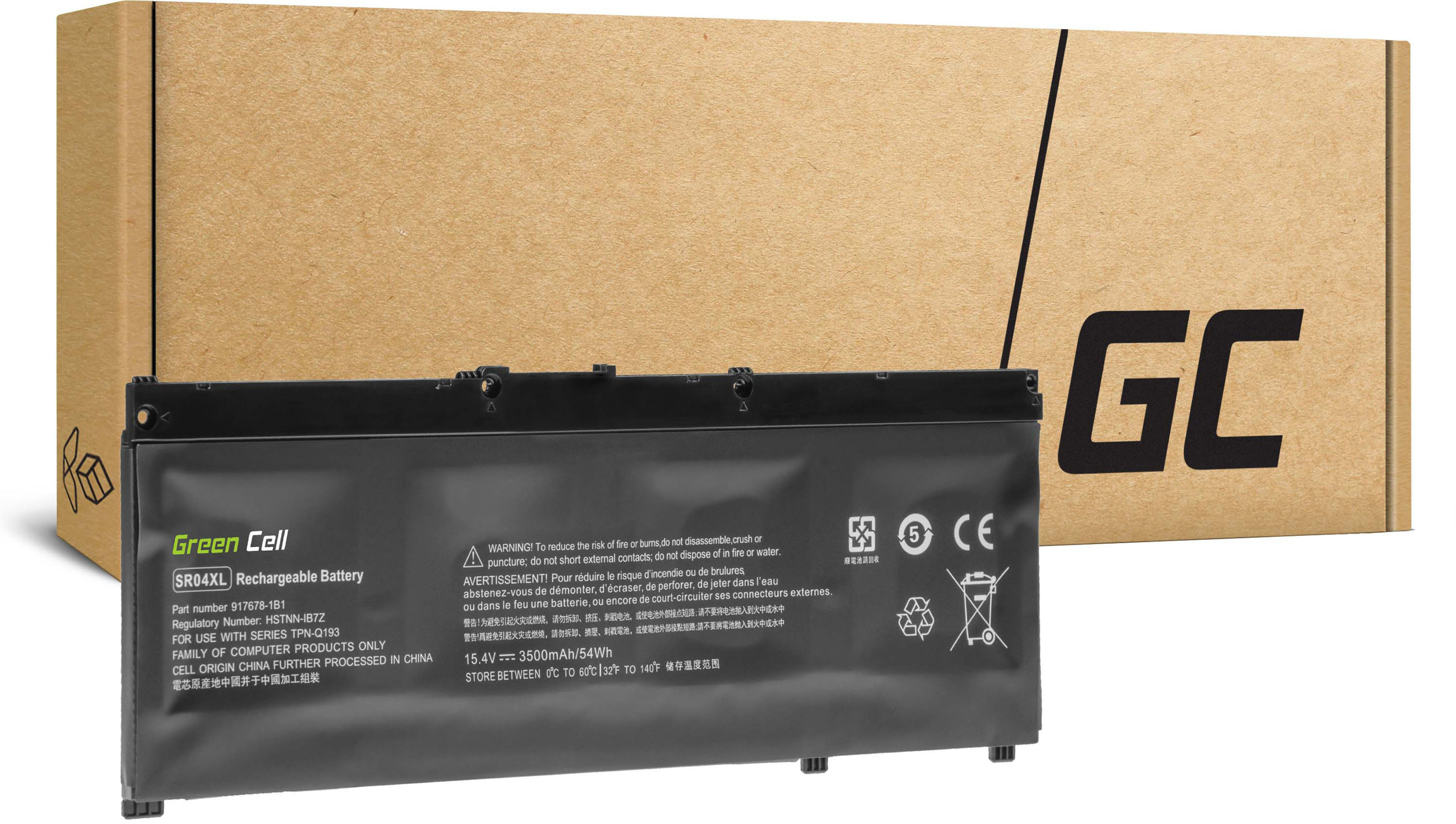 Green Cell Bateria SR04XL do HP Omen 15-CE 15-CE004NW 15-CE008NW 15-CE010NW 15-DC 17-CB, HP Pavilion Power 15-CB HP187