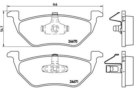 BREMBO Zestaw klocków hamulcowych, hamulce tarczowe P 24 085