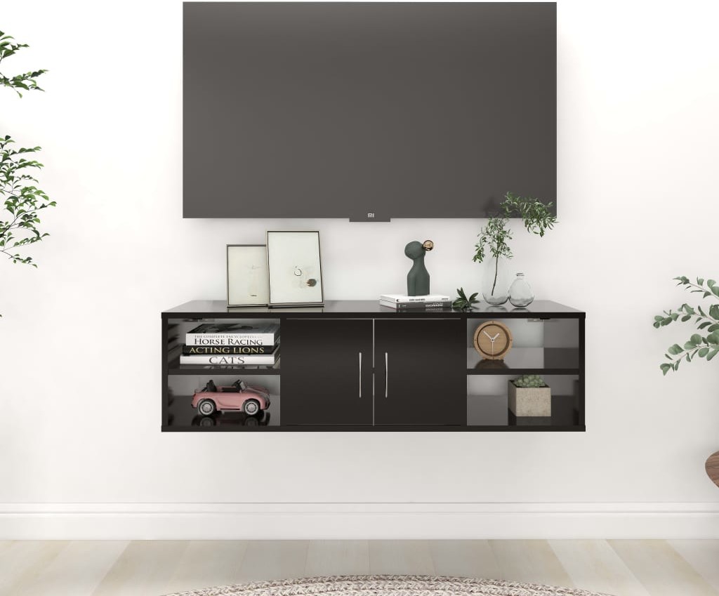 vidaXL vidaXL Półka ścienna, czarna, 102x30x29 cm, płyta wiórowa