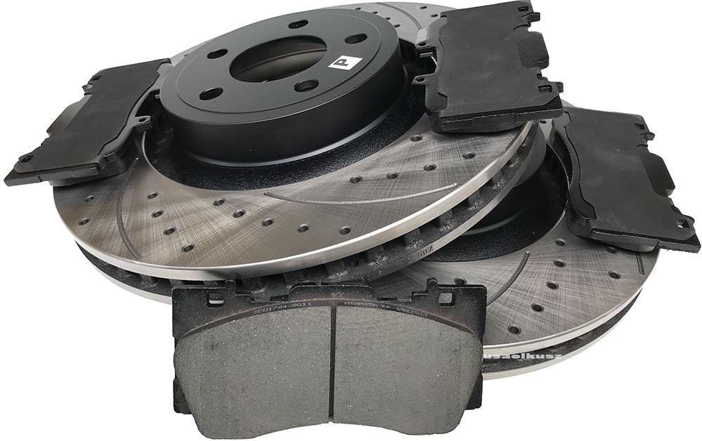MIKODA Przednie klocki + WIERCONE tarcze hamulcowe 352mm Ford Mustang 2015 Q681952 SCD1784
