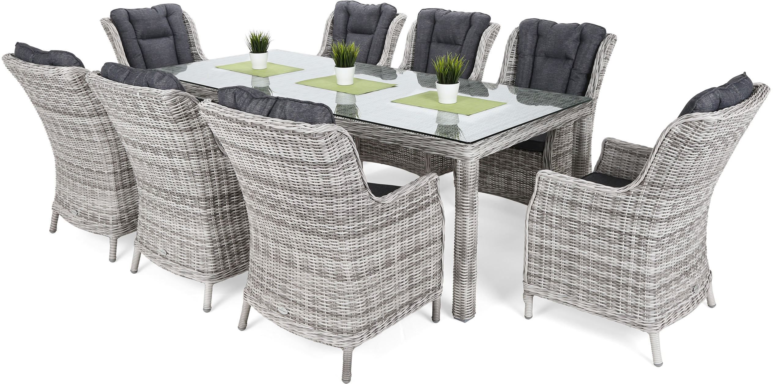 HOME & GARDEN Meble ogrodowe technorattanowe Bristol 230 cm Light Grey / Grey 8+1 766805