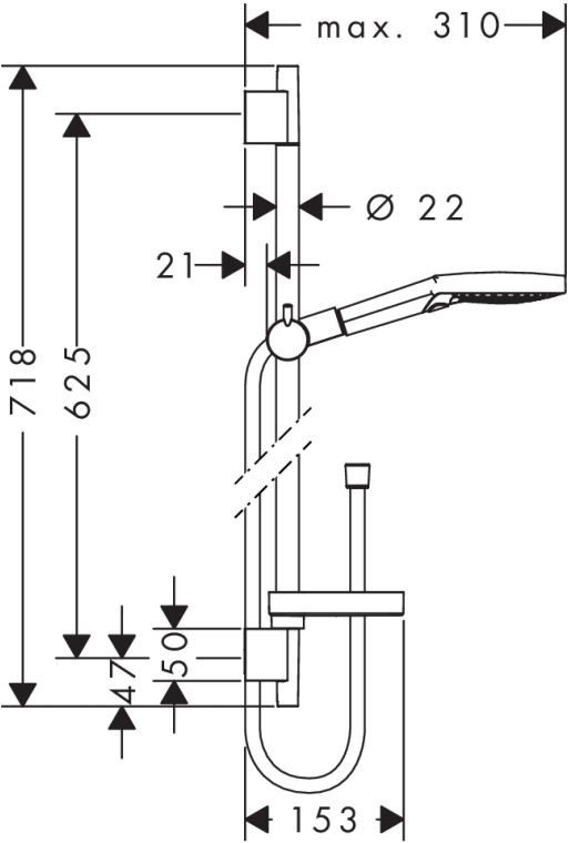 Hansgrohe Raindance Select S 120 3jet P Zestaw prysznicowy natynkowy chrom 27654000