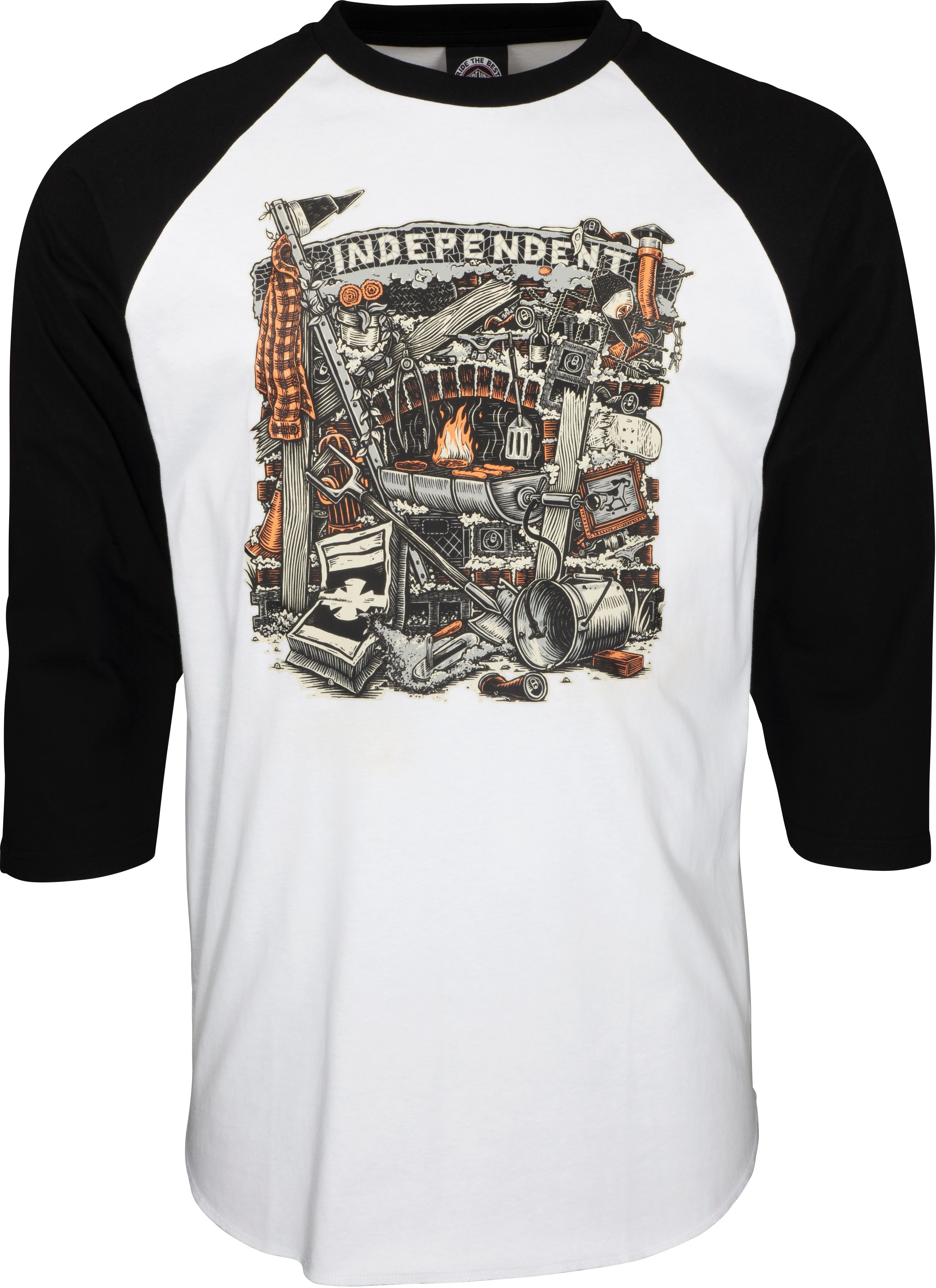 Independent t-shirt CRUST BASEBALL TOP Black/White