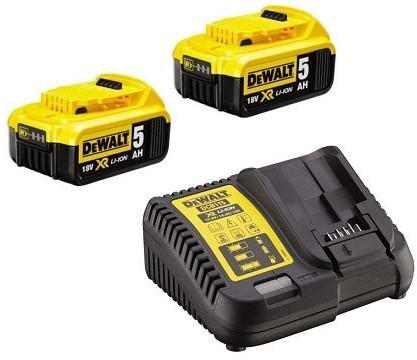 DEWALT DE WALT ZESTAW ŁADOWARKA+ 2 AKU 18V 5,0