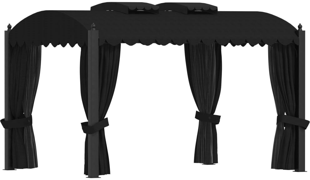 vidaXL Altana ogrodowa z zasłonami, 3 x 4 m, antracytowa, aluminium 48056
