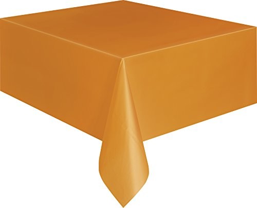 Unique Party Supplies Obrus z tworzywa sztucznego do wielokrotnego użytku w 19 różnych kolorach, w rozmiarze uniwersalnym, pomarańczowy (5097)
