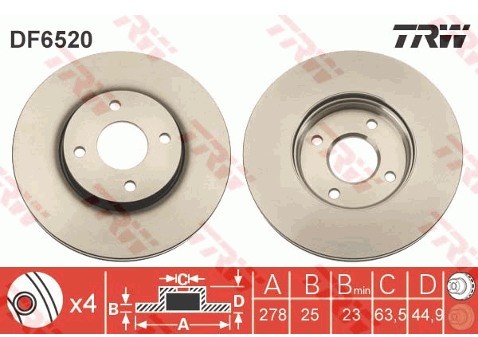 TRW Tarcza hamulcowa DF6520