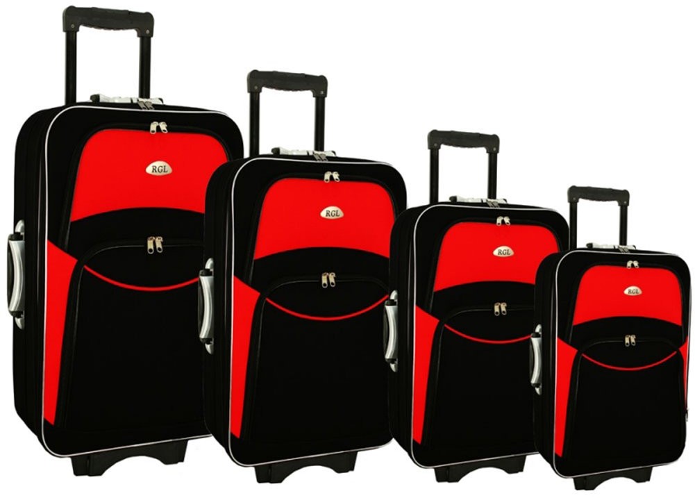 PELLUCCI Średnia walizka PELLUCCI 773 M Czarno Czerwona - czarny / czerwony