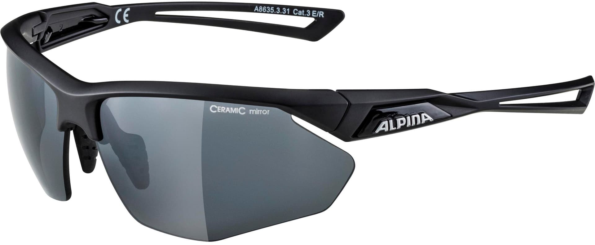 Alpina Okulary na rower NYLOS HR czarne mat szkło czarne lustro Cat.3