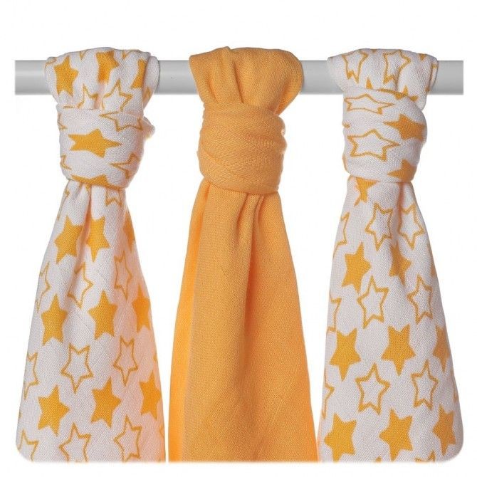 XKKO BMB 70x70 Little Stars Orange MIX 3szt