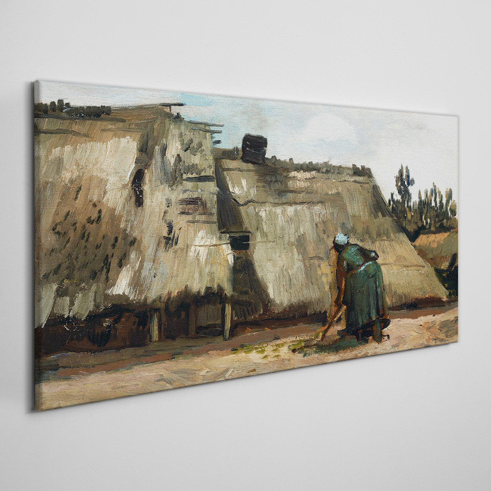 PL Coloray Obraz na Płótnie Rysunek Wieś Domy 100x50cm
