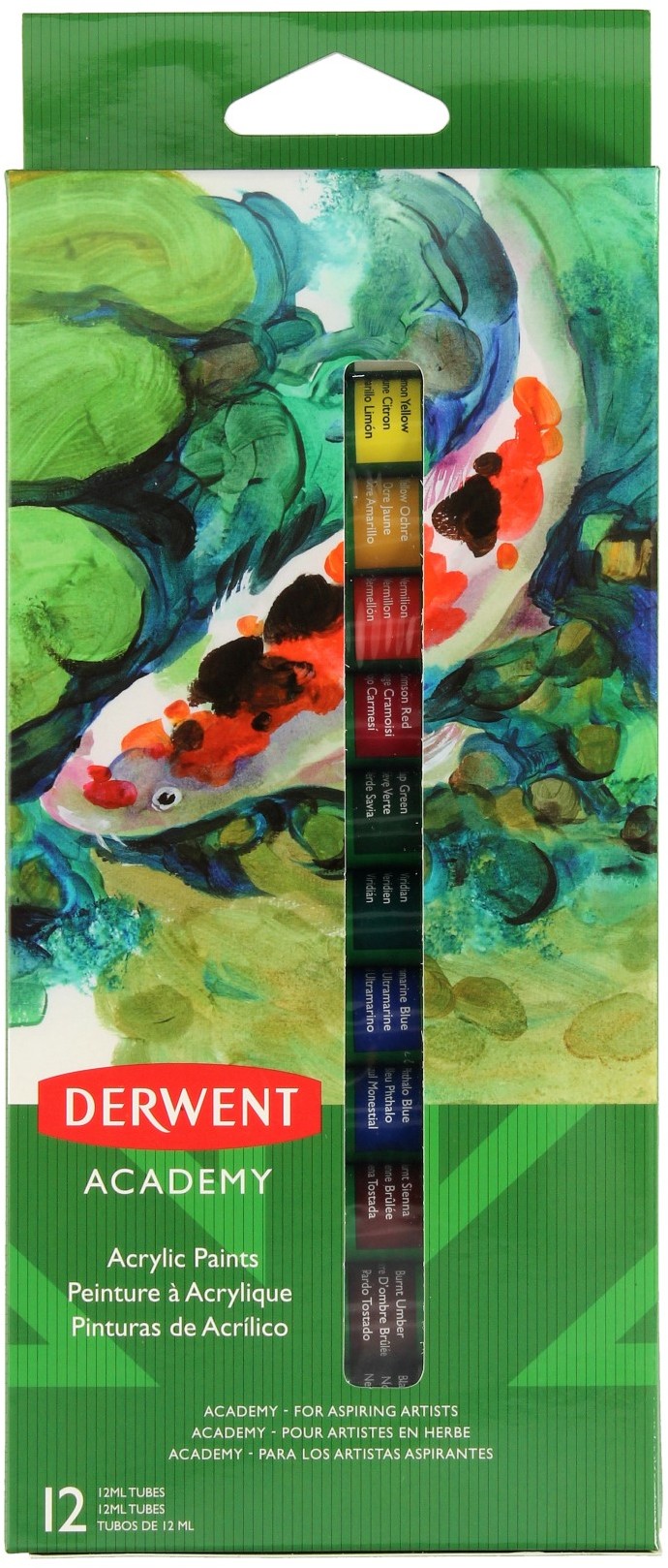 DERWENT Farby akrylowe 12kol 12ml Derwent Academy 2302401