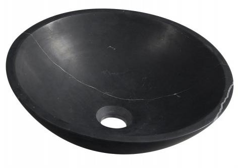 Sapho BLOK Umywalka kamienna okrągła 40 cm czarna matowa 2401-35 2401-35