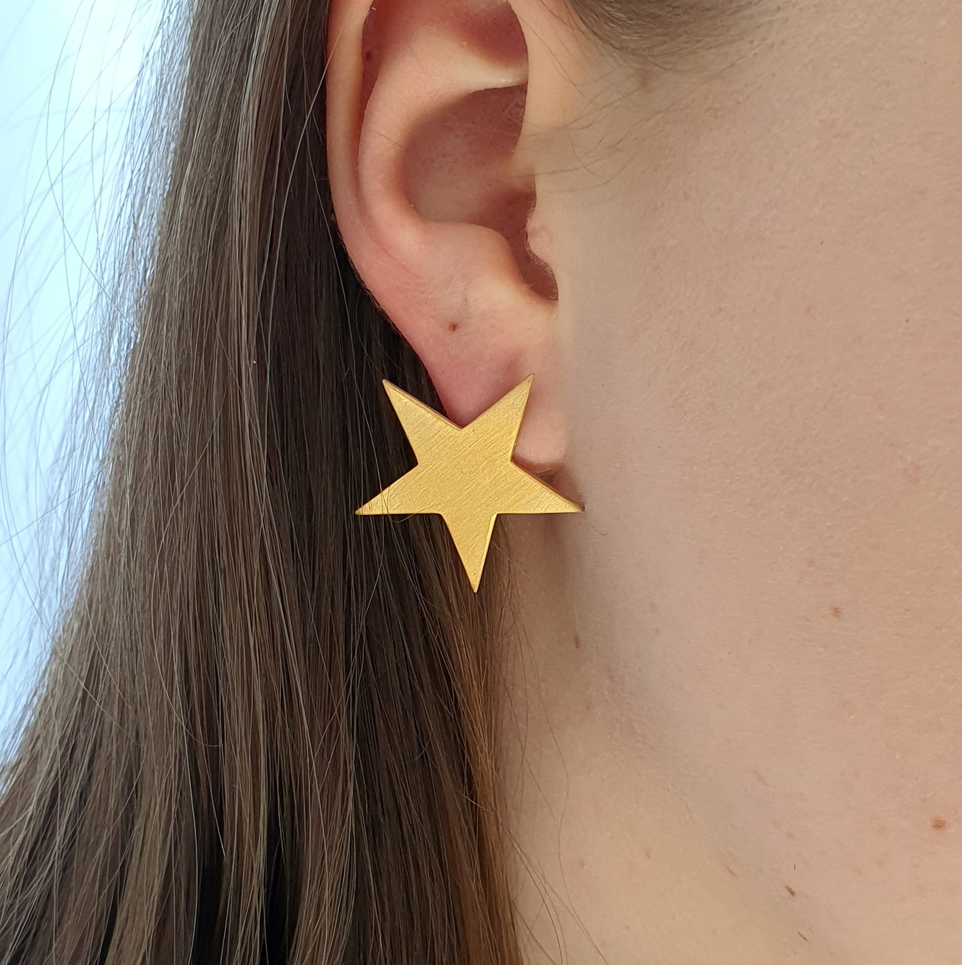 Venus Galeria Gwiazdy złote na sztyftach - kolczyki srebrne
