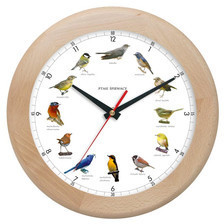 Atrix Zegar z głosami ptaków drewniany rondo #1B ATW301PT2