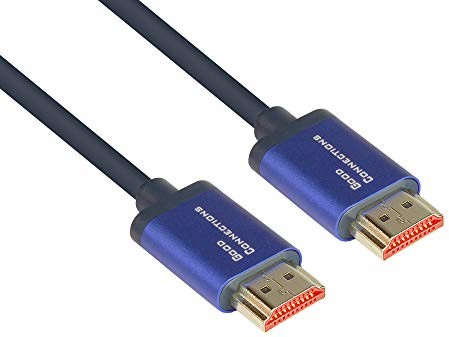 Good Connections SmartFLEX Ultra-High-Speed HDMI 2.1 kabel - 8K UHD-2 / 4K UHD - przewód miedziany, obudowa aluminiowa - bardzo elastyczna - ciemnoniebieska - osłona PCW - 1 m, 4521-SF010B 4521-SF010B
