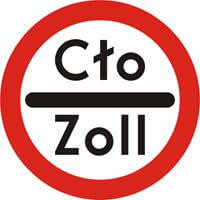 Znak drogowy zakazu B-32 Stój - kontrola celna