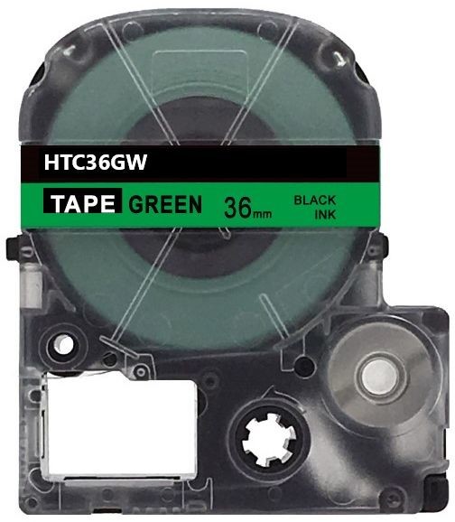 Epson HTC36GW, 36mm x 8m, czarny druk / zielony podkład, taśma zamiennik