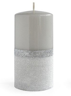Lumarko Lumarko Świeca Walec Średni 7x14cm Parafinowa Szara! BC9562 Mondex