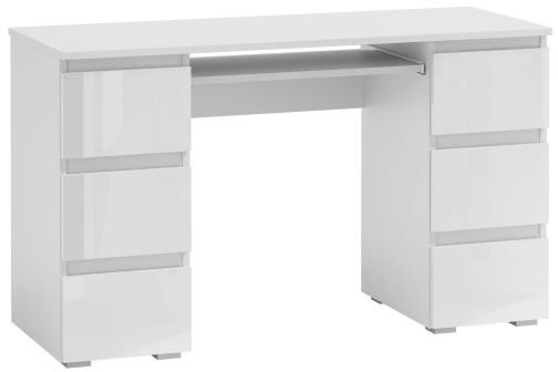 Topeshop Biurko komputerowe TOPESHOP, białe, 130x77,x50 cm