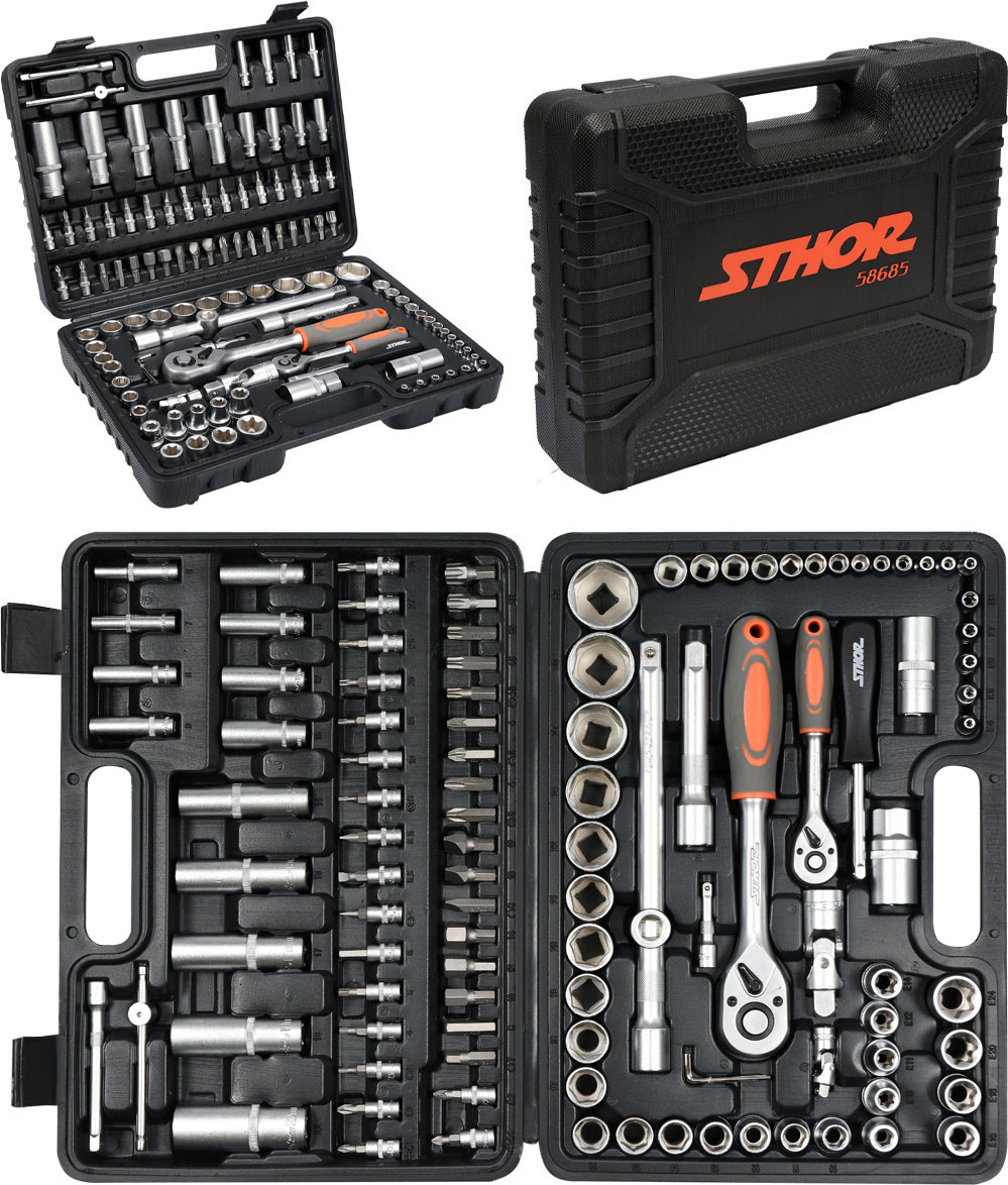 Zestaw Narzędzi Klucze Nasadowe 1/4 1/2 108 El