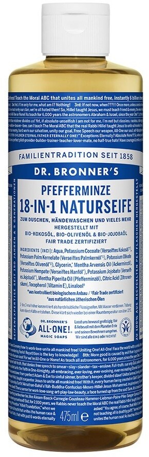 Dr Bronners Shikakai Soap Peppermint 18-in-1 Natural Soap 475 ml