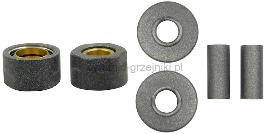 Vario Term Zestaw maskujący rozety + tuleje + złączki CU/PEX - grafit str. CU - instalacja miedziana ZMR1M15xM2205