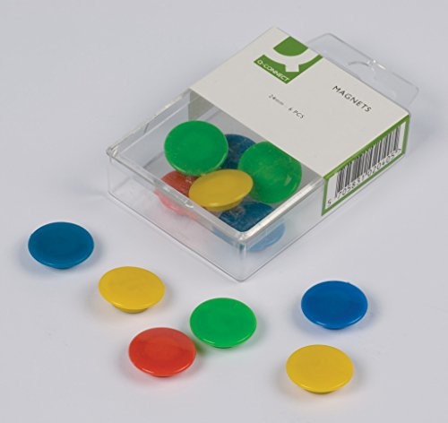 Q-CONNECT KF02040 magnesy przyczepne, średnica 20 mm, sortowane, 6 sztuk KF02040