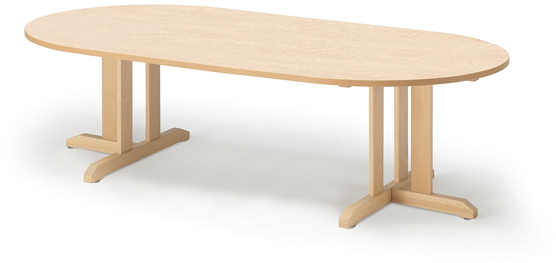 AJ Produkty Stół KUPOL, 2000x1000x500 mm, beżowe linoleum, brzoza