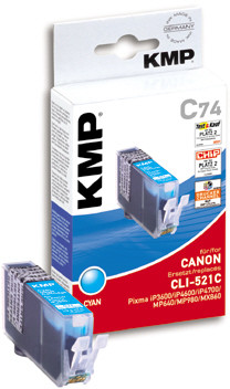 KMP Tusz do Canon CLI-521C cyan Zamiennik 1510.0003