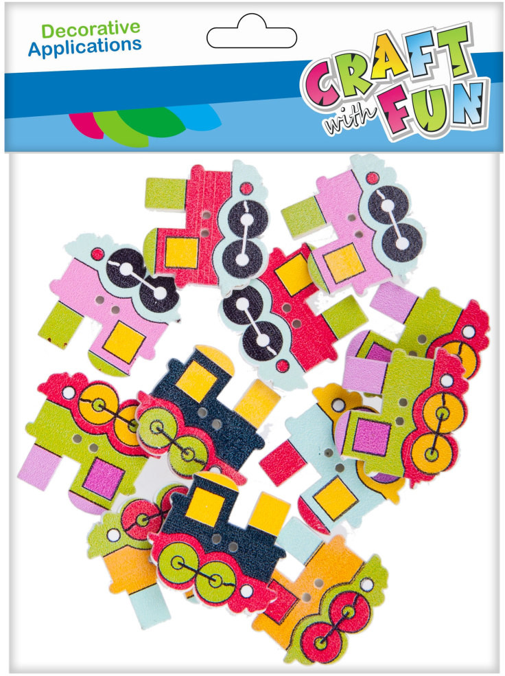 Craft with Fun Ozdoba dekoracyjna Drew samoprzylepna Lokomotyw 12szt 12/432