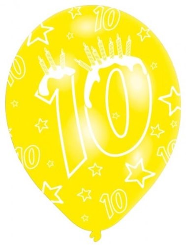 Amscan 27.5 cm 10. urodziny, 6 balonów INT995709