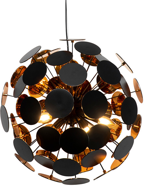 QAZQA Designerska lampa wisząca czarno-złota - Cerchio