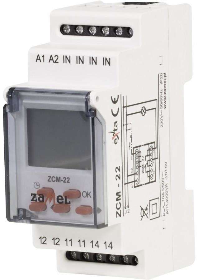 Programator Czasowy 1-Kan. Tyg.-Roczny 230V ZCM-22