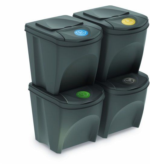 Prosperplast Zestaw koszy do segregacji SORTIBOX 4x25L IKWB25S4