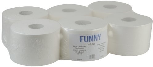 Funny Realizacja  uchwyt na papier toaletowy  od wewnątrz, dozownik do marka swobodnym systemów 2lagig Bright White, 1er Pack (1 X 6 sztuki) AG-025