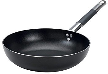 Pentole Agnelli pentole agnelli ALB lakier patelnia z łbem wpuszczanym wysoka skakanka, wykonany z aluminium, z uchwytem ze stali nierdzewnej Cool, czarna, czarny, 24 cm ALSC111BSSC24