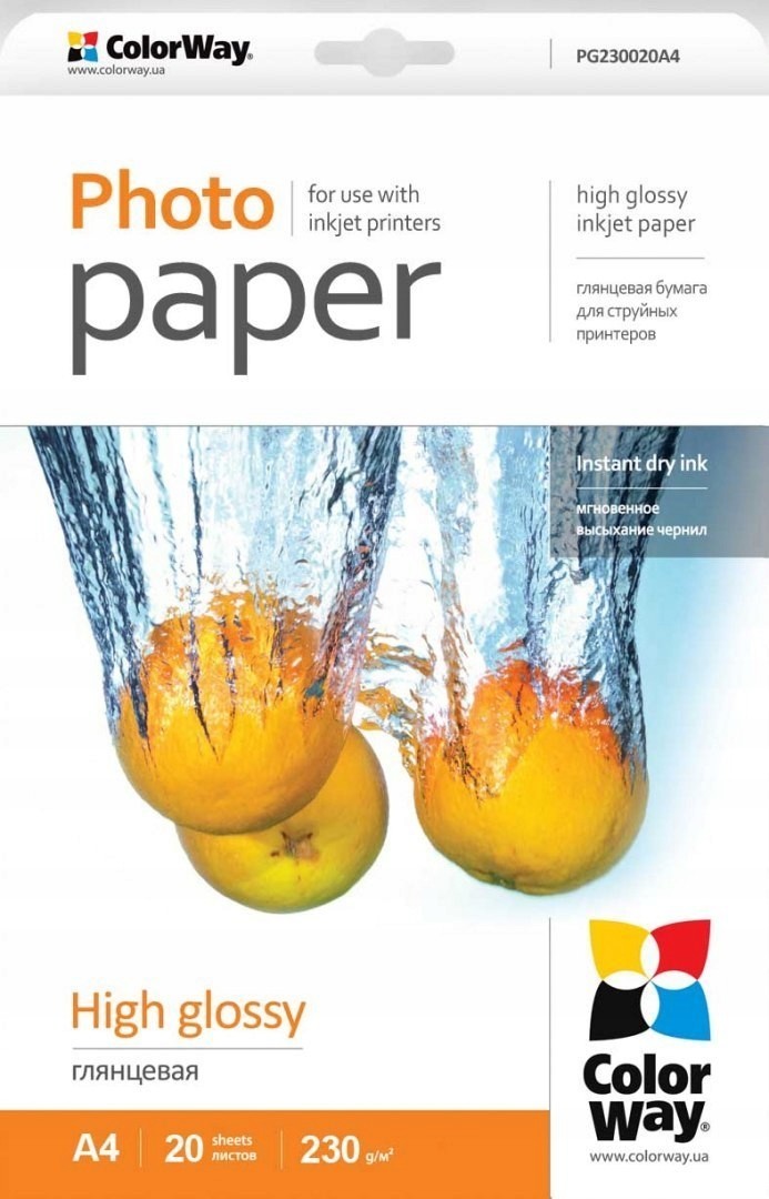 ColorWay Photo Paper 20 pc. PG230020A4 Glossy, A4,