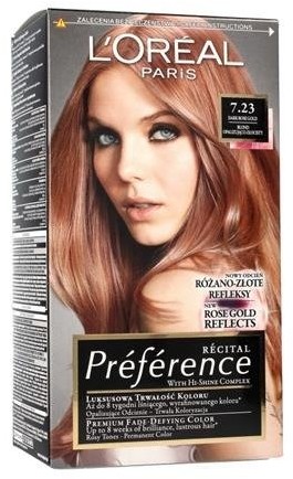 L'Oreal Paris Recital Preference farba do włosów 7.23 Dark Rose Gold 66941-uniw
