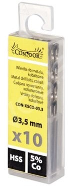 CONDOR Zestaw wierteł kobaltowe do metalu 3,5mm 10szt