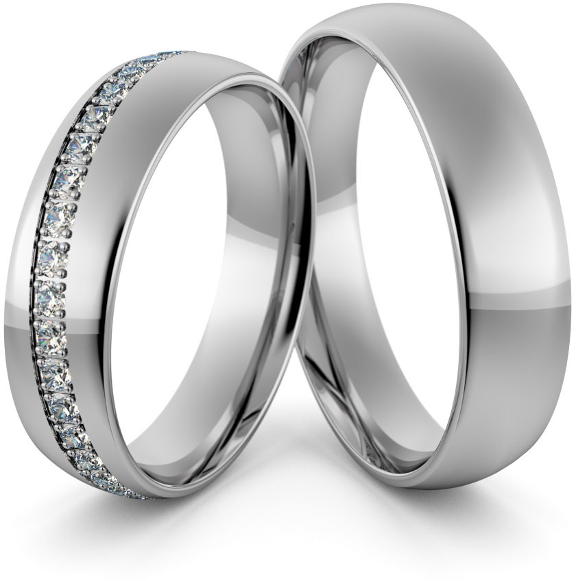 Eminence Obrączki ślubne palladowe 5 mm z brylantami - Pd-120 Pd-120
