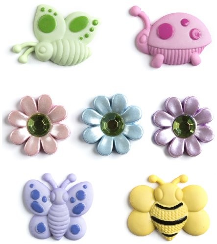 Récréatys Récréatys 7112 05428 guziki dekoracyjne z nylonu, pastelowe kolory, 12 sztuk 7112 05428