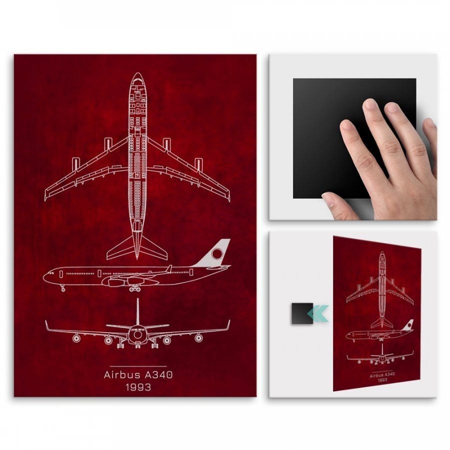 Pix4home Plakat metalowy Airbus A340 Projekt Scarlet L POS-L-02763