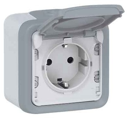 Legrand Gniazdo wtykowe Schuko 1-krotnie plexo55 apwg IP44, odporna na uderzenia IK07  Rodzaj ochrony IP55 przy zamkniętej pokrywie 69730