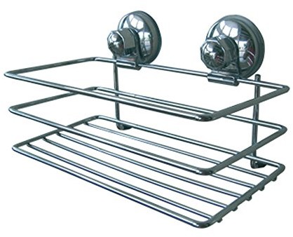 MSV 140477 regał łazienkowy Super przyssawkami żelazo/tworzywo sztuczne/stal chromowo 20 x 12 x 12 cm 140477