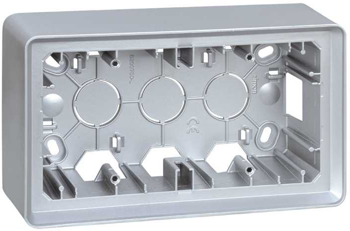 Kontakt KONTAKT_SIMON Puszka natynkowa podwójna DETAIL 82 Aluminium 8200760-093